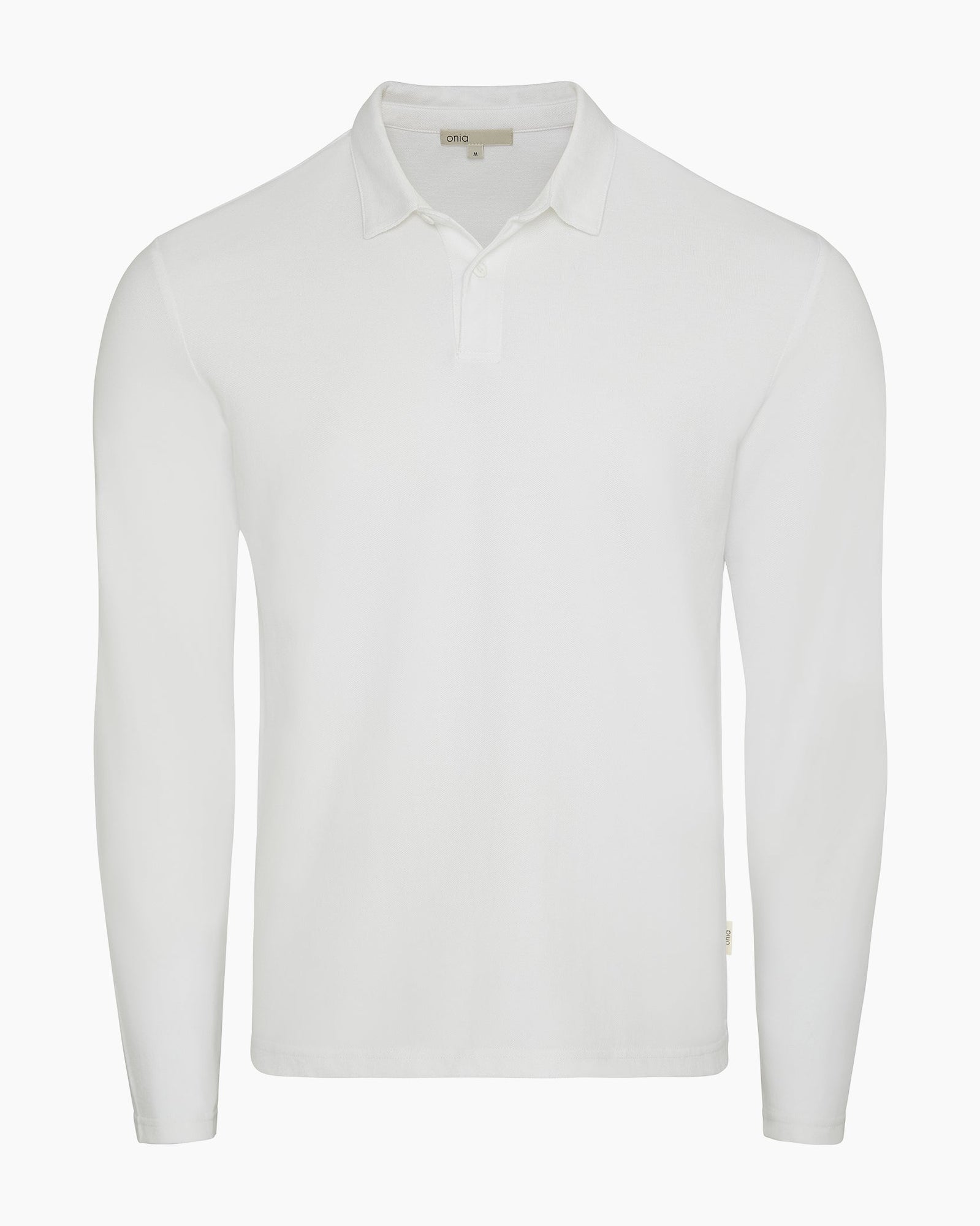 Mens | Long Sleeve Pique Polo | White