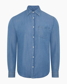 Mens | Denim Chambray Long Sleeve Shirt | Medium Chambray