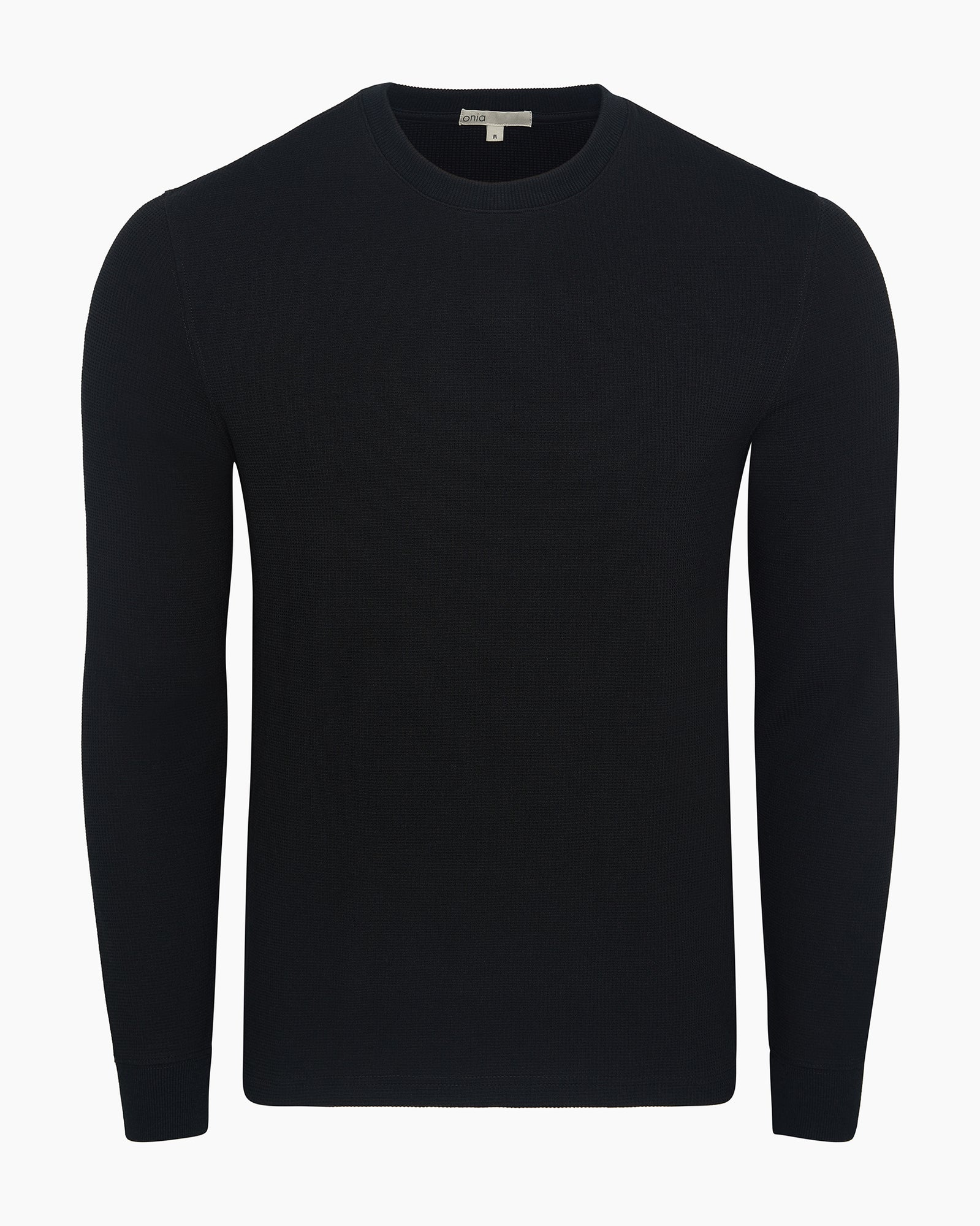 Mens | Waffle Crewneck Sweater | Black