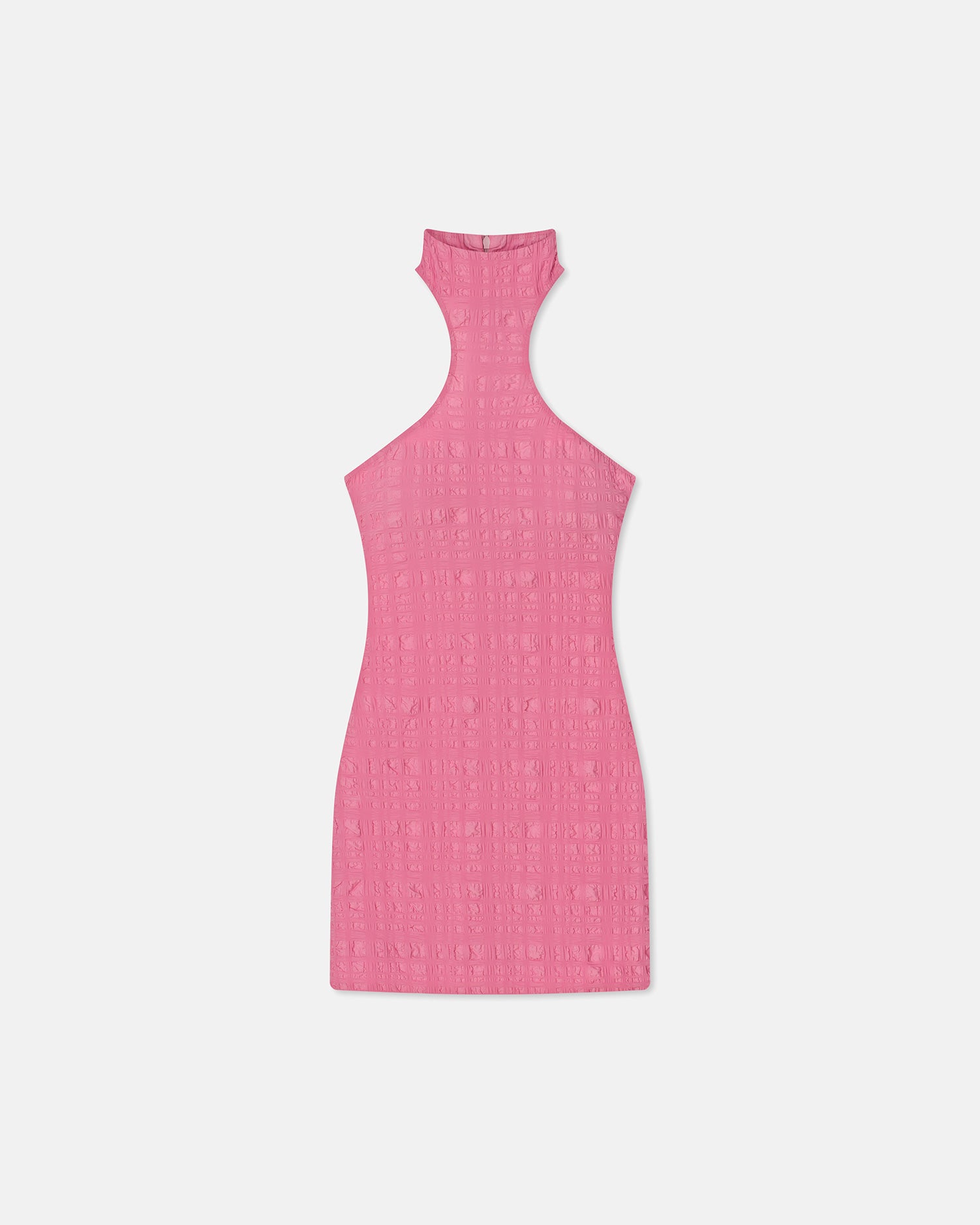 Womens | Mylene Checked Seersucker Mini Dress | Pink Seersucker