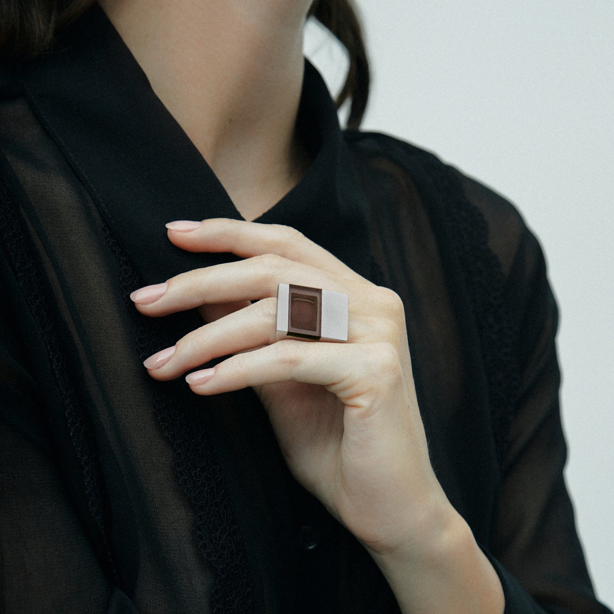 Icarus Ring | Silver | Smokey Quartz