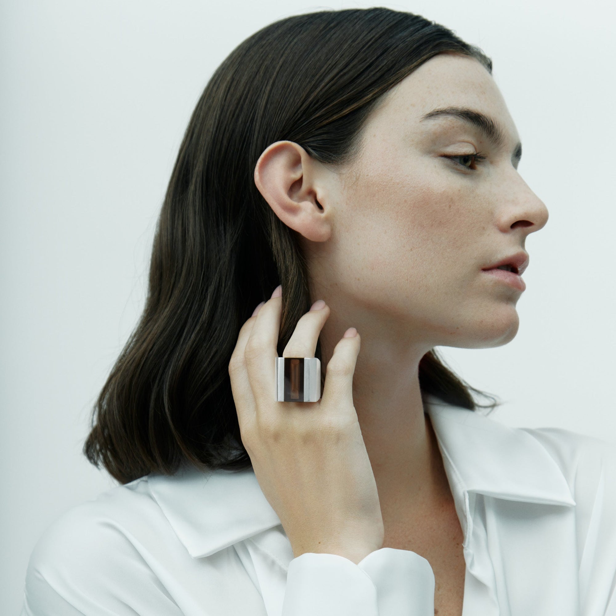 Deckard Ring | Silver | Smokey Quartz