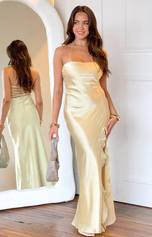Mackenna Strapless Maxi Dress | Yellow