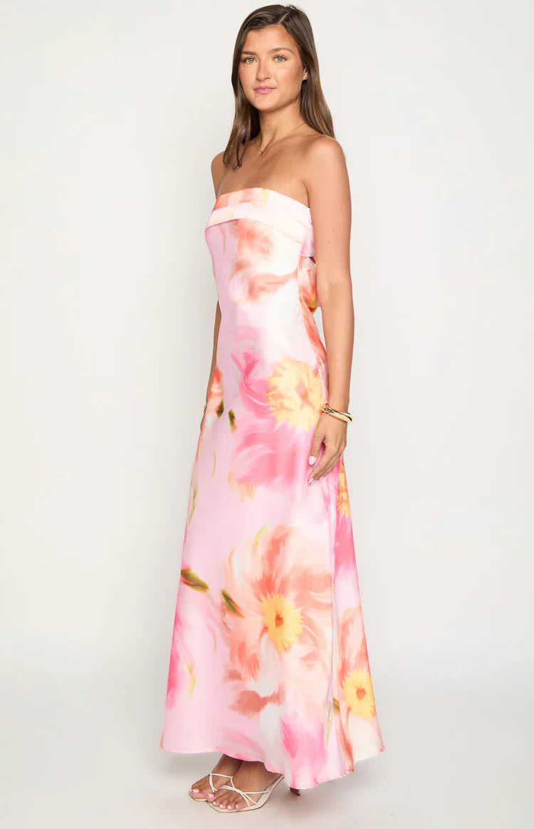 Maiah Floral Print Maxi Dress | Pink