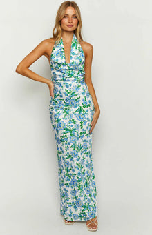Marcella Floral Formal Maxi Dress | Blue