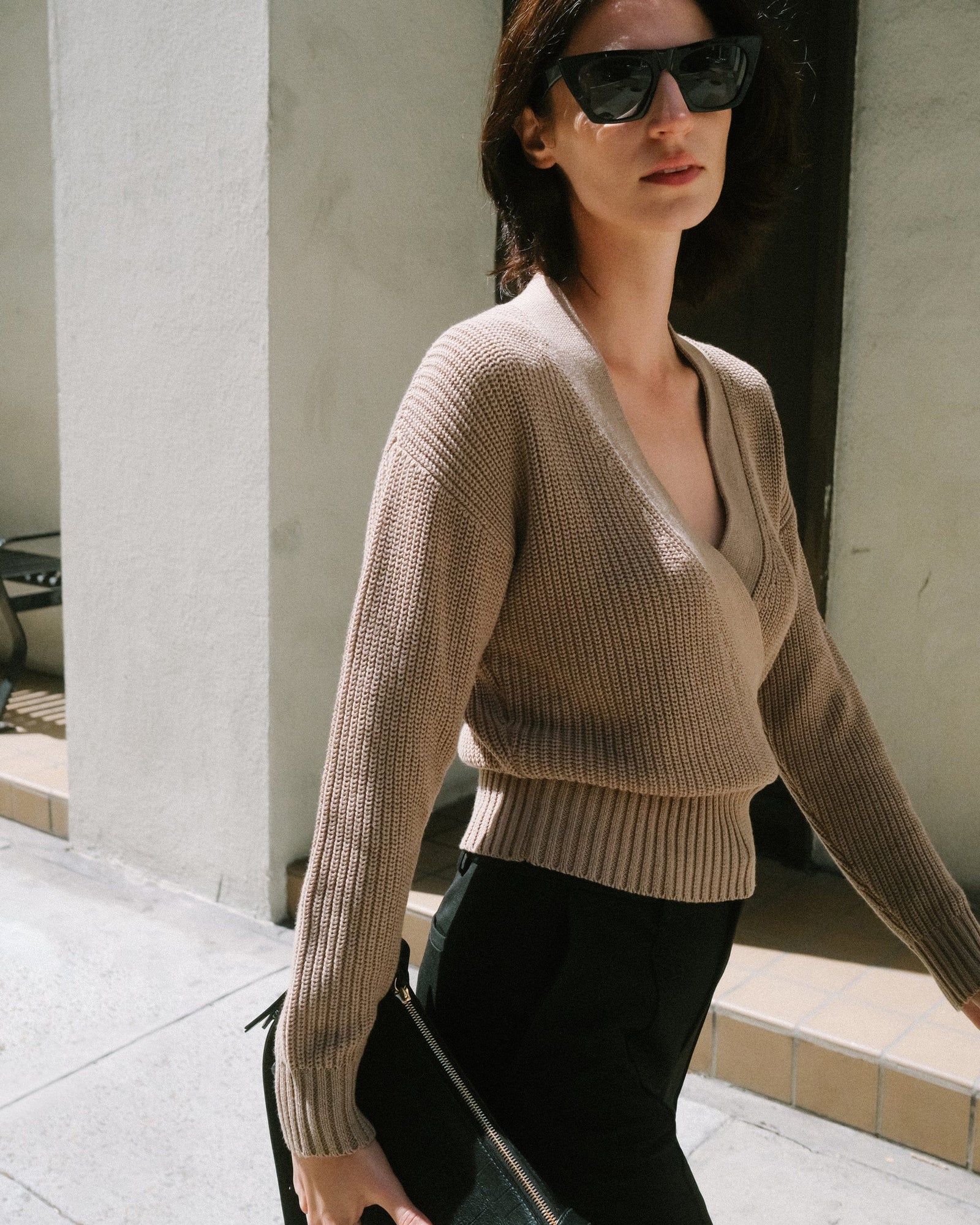 Ilana | Maren Cropped V-Neck Sweater in Size Small