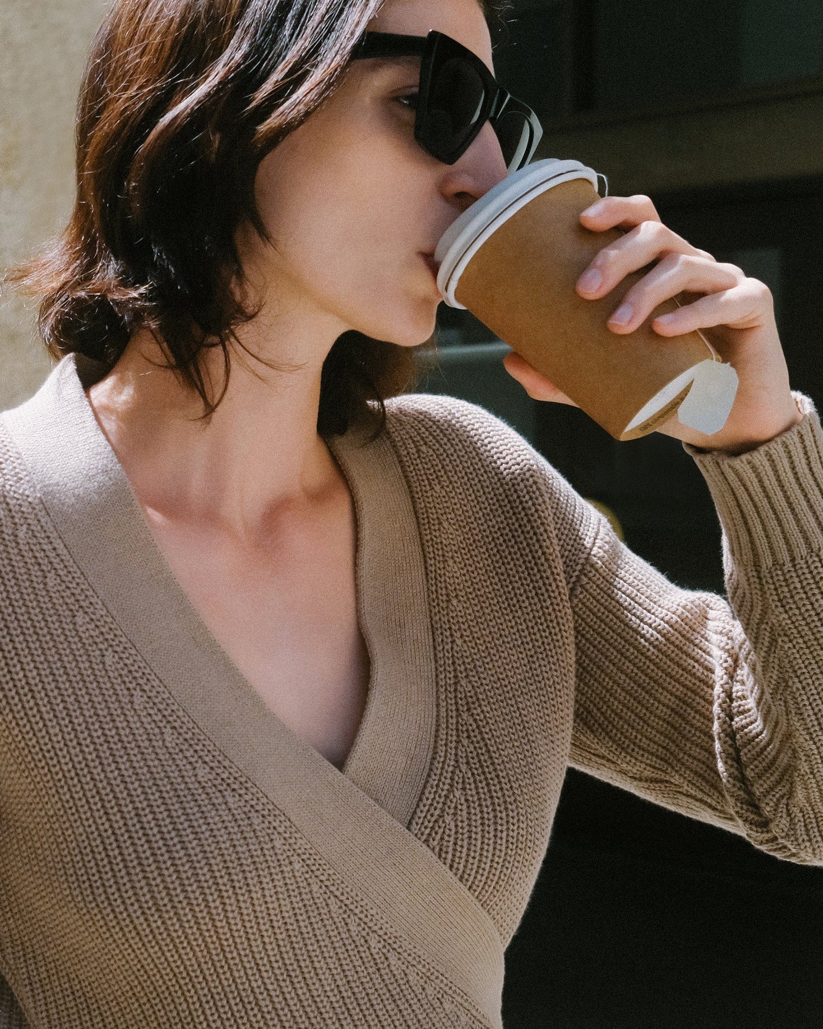 Ilana | Maren Cropped V-Neck Sweater in Size Small