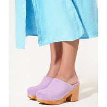 Marlo Low Heel Wooden Clog | Lilac