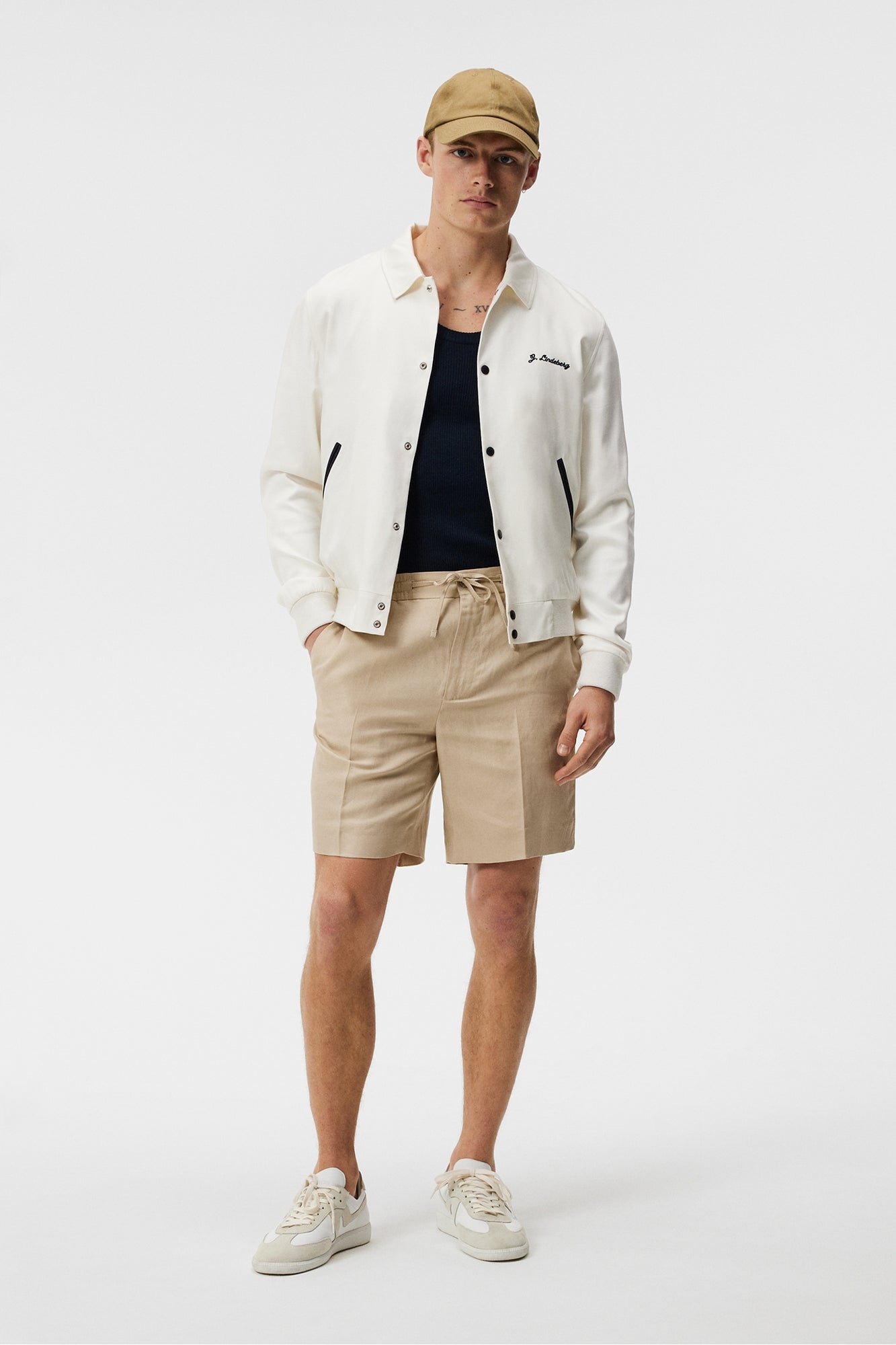 Men | Baron Tencel Linen Shorts | Safari Beige