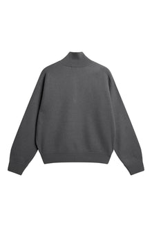 Men | Bon Boiled Wool Quarter Zip | Lava Smoke