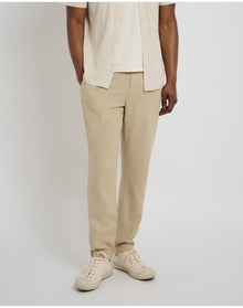 Men | Button Front Elastic Linen Pant | Sand