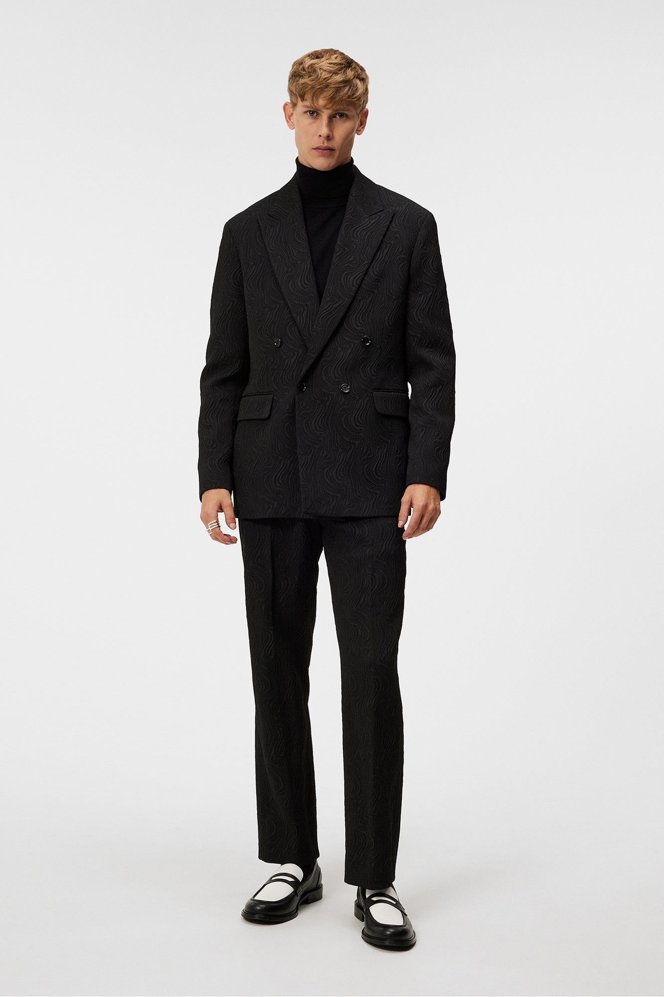 Men | David U Jacquard Swirl Blazer | Black