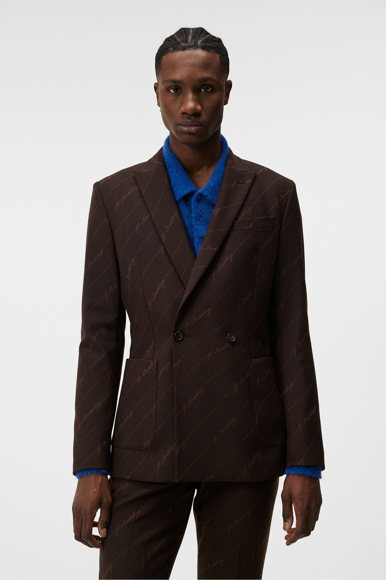 Men | Dries S Brown Stripe Blazer | Delicioso