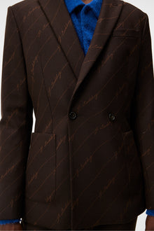 Men | Dries S Brown Stripe Blazer | Delicioso