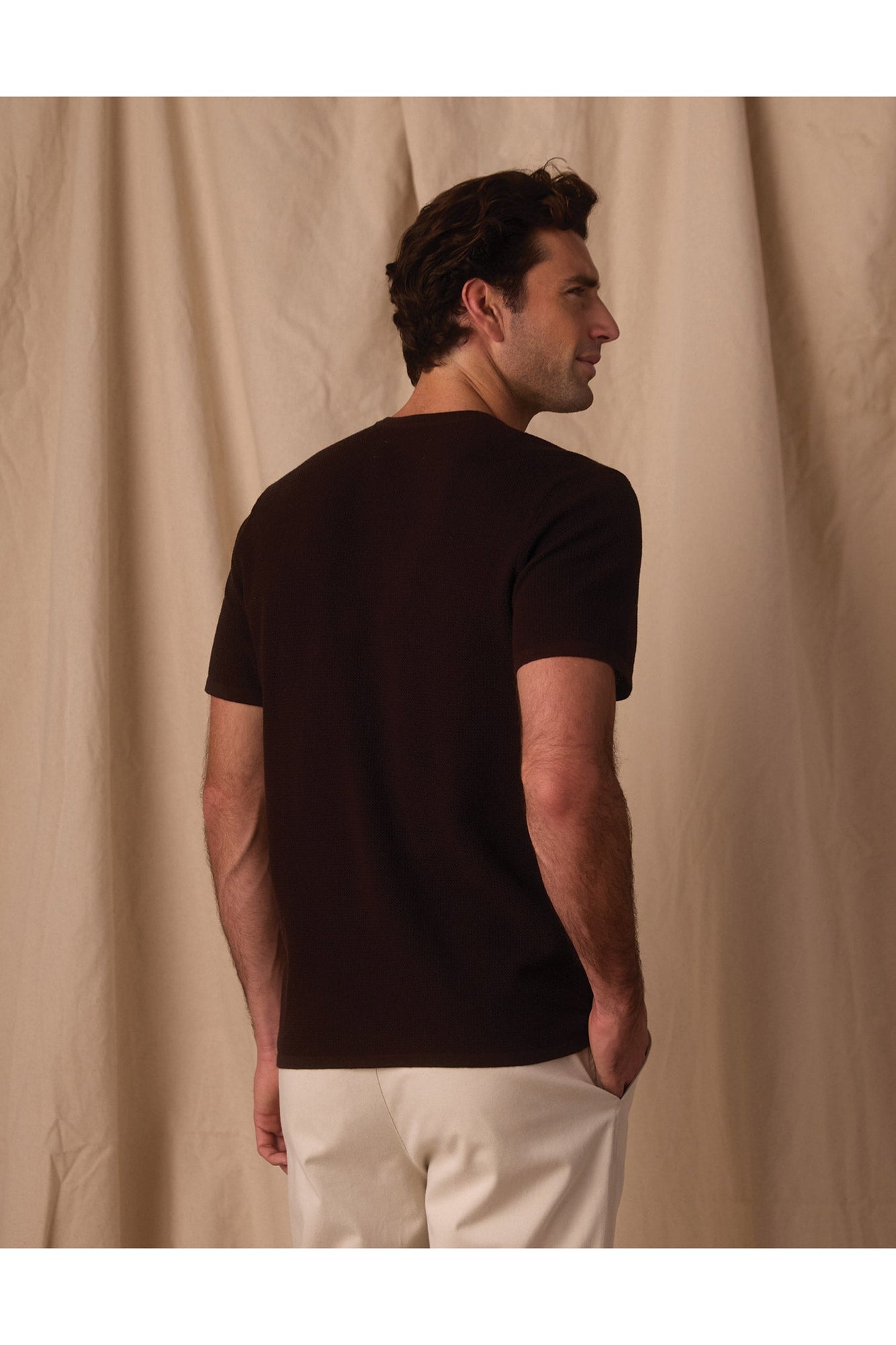 Men | Driftknit Sweater Tee | Dark Brown