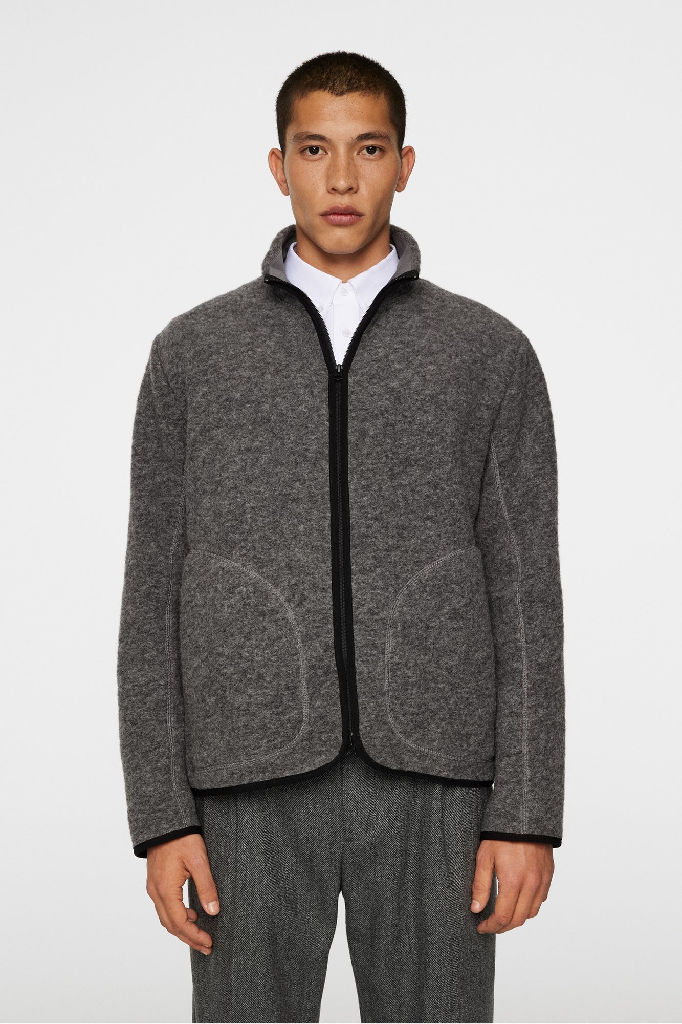 Men | Dustin Wool Fleece Jacket | Light Grey Melange