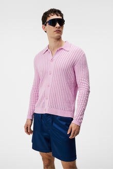 Men | Edmondo Collar Cardigan | Pink Lavender