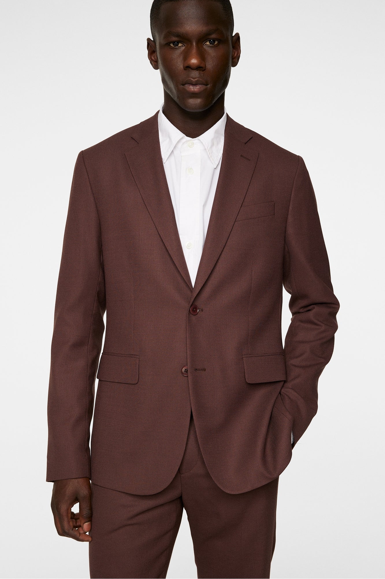 Men | Elton U Active Hopsack Blazer | Bitter Chocolate