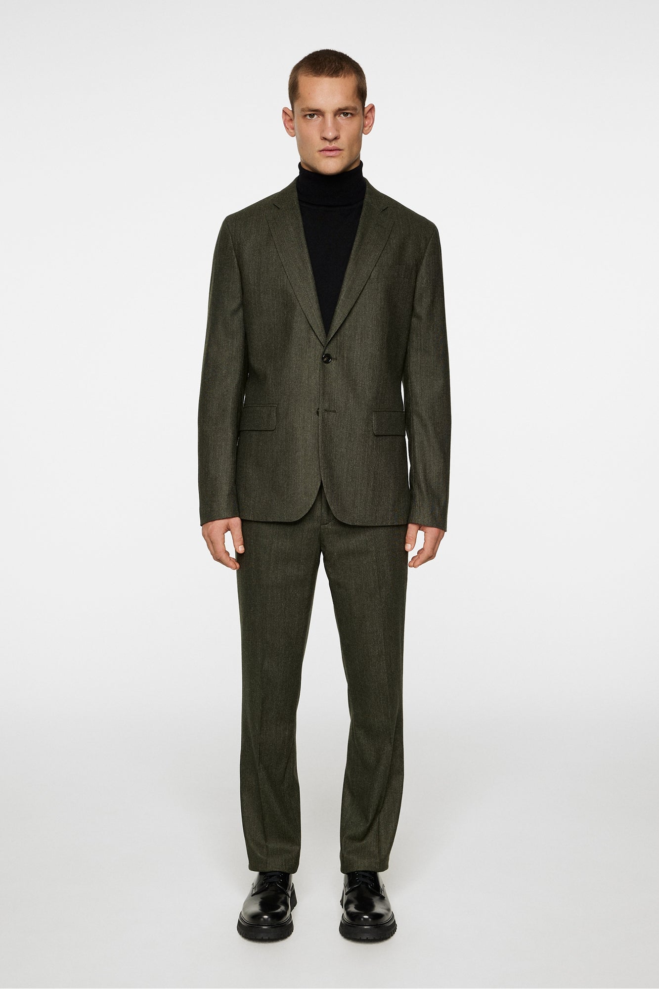 Men | Elton U Cash Stretch Flannel | Forest Green