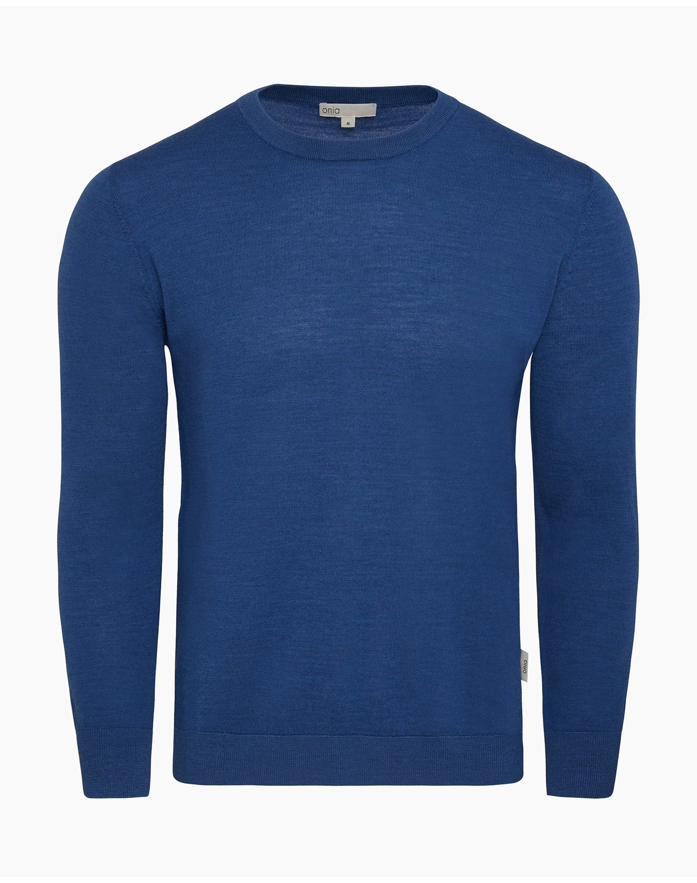 Men | Extra Fine Merino Wool Crewneck Sweater | Cobalt Blue Melange