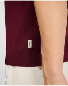 Men | Extra Fine Merino Wool Polo | Port Wine