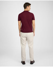 Men | Extra Fine Merino Wool Polo | Port Wine