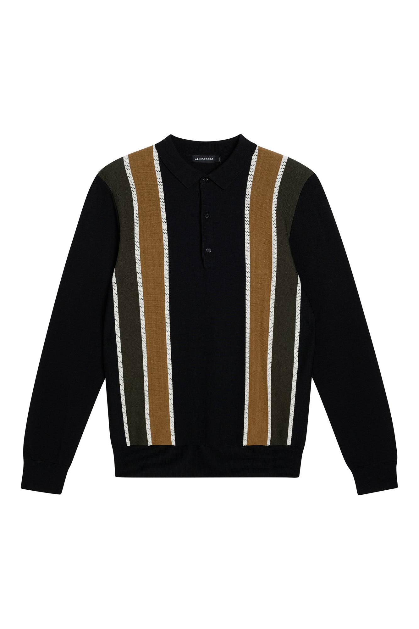 Men | Heden Striped Knitted Polo | Black