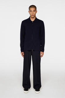 Men | Kaleb Merino Zip Cardigan | JL Navy