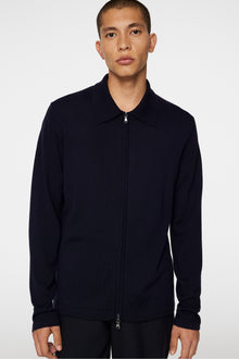 Men | Kaleb Merino Zip Cardigan | JL Navy