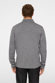 Men | Kaleb Merino Zip Cardigan | Mid Grey Melange