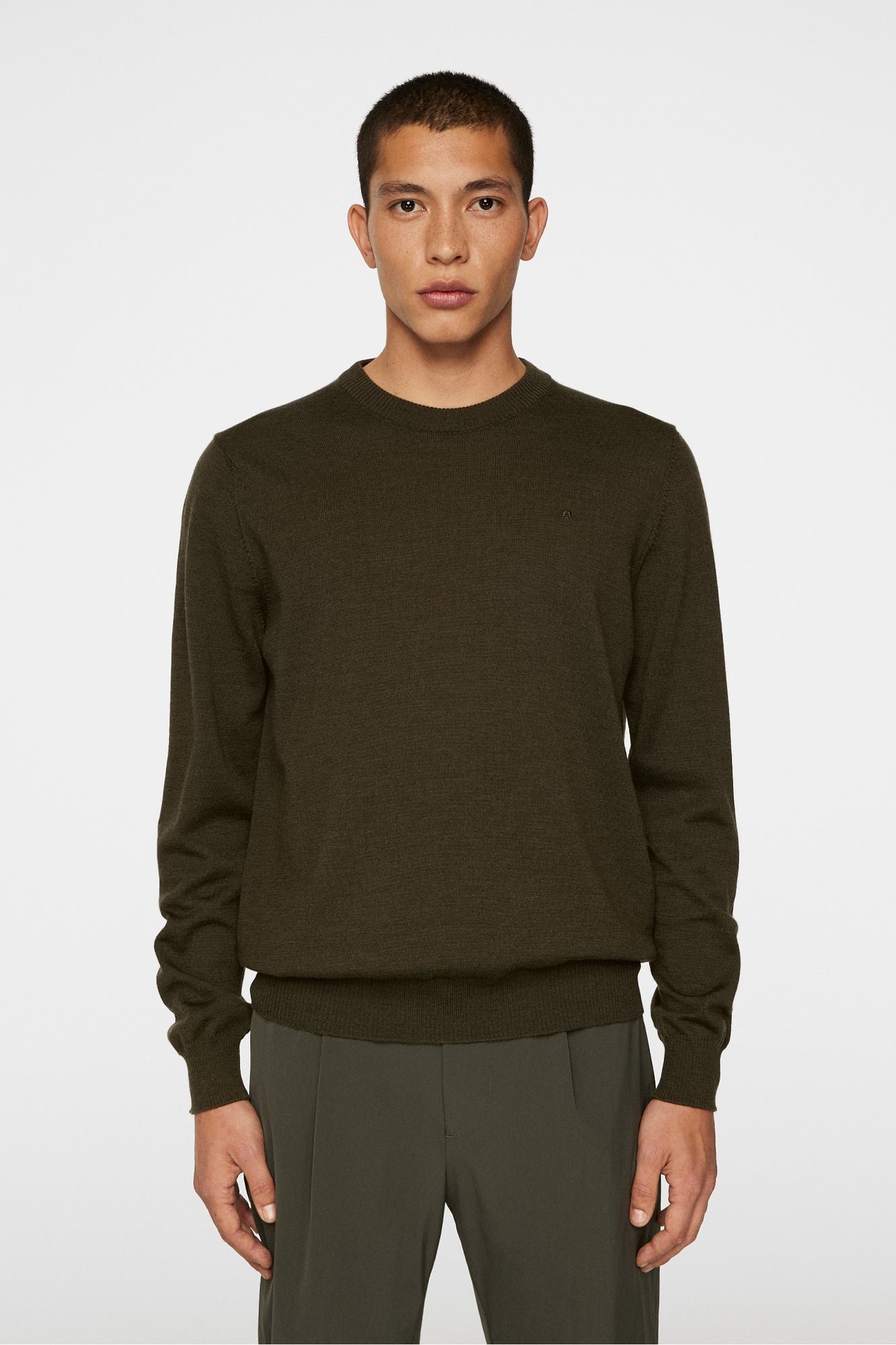 Men | Keane Merino Creneck Sweater | Forest Green