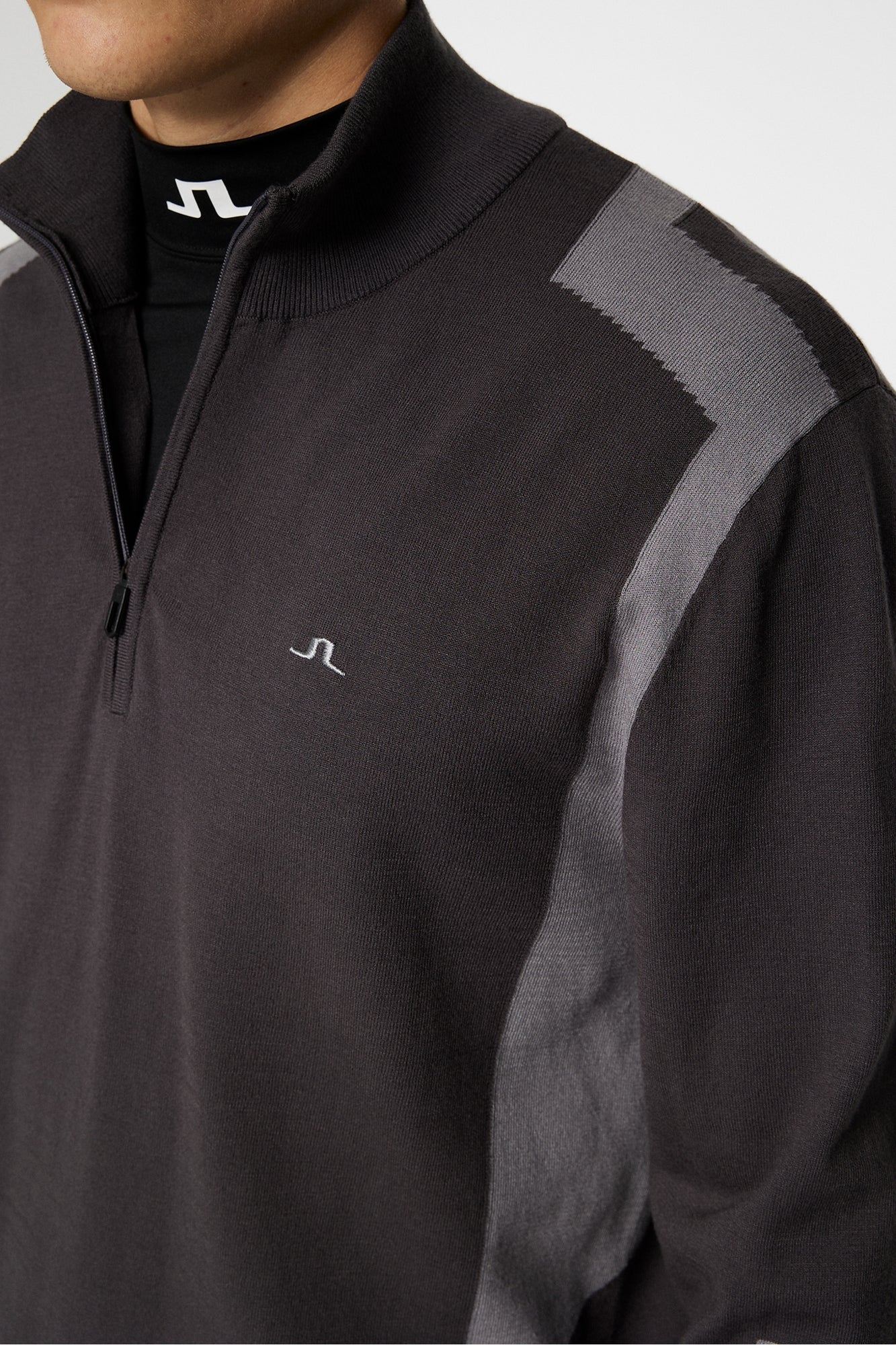 Men | Kendrick Knitted Zip Sweater | Asphalt