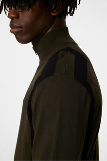 Men | Kendrick Knitted Zip Sweater | Forest Green