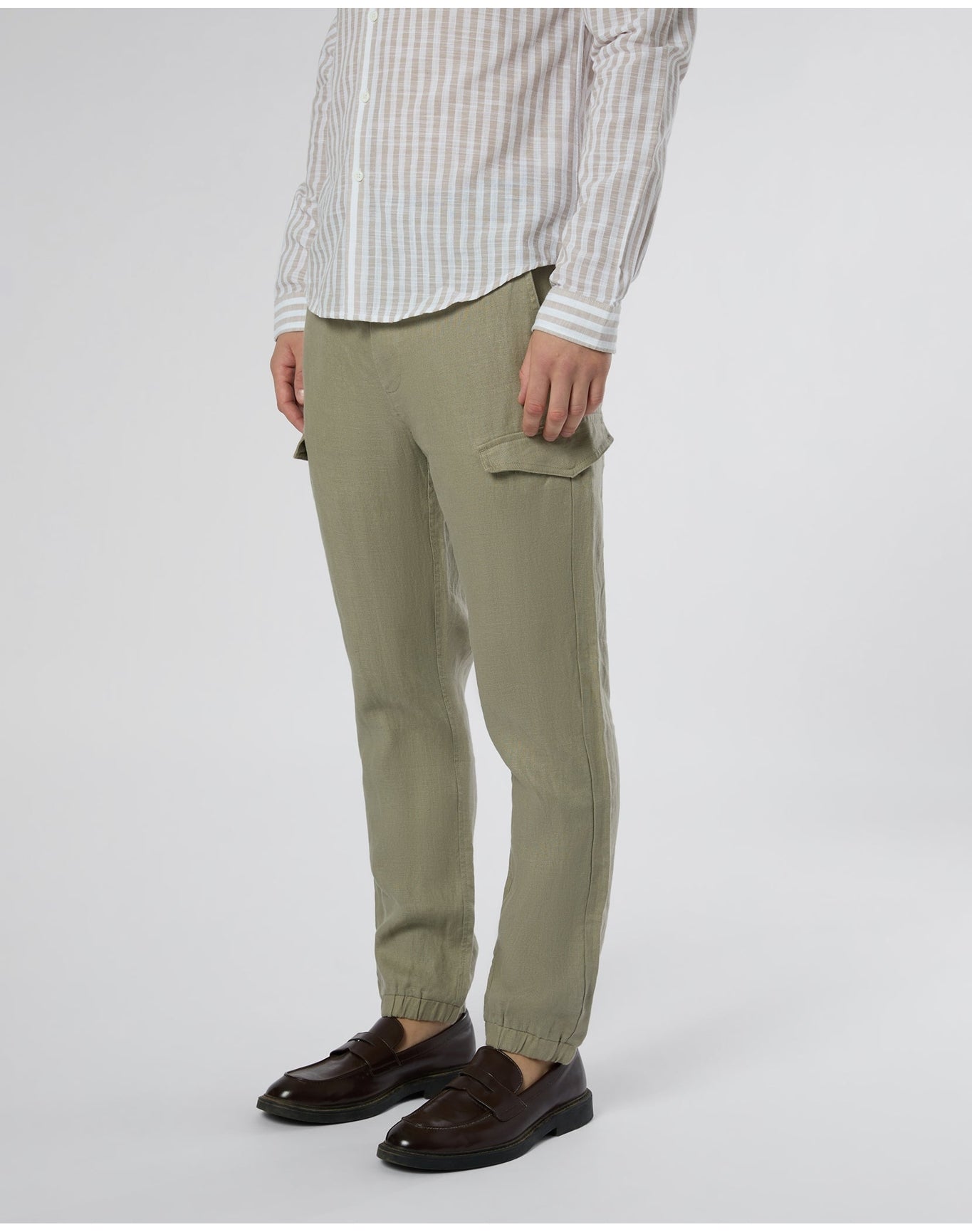 Men | Linen Cargo Jogger | Light Olive