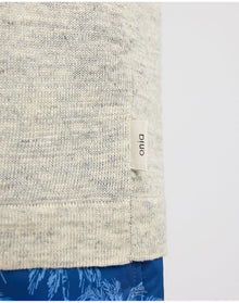 Men | Linen Sweater Polo | Light Grey Melange