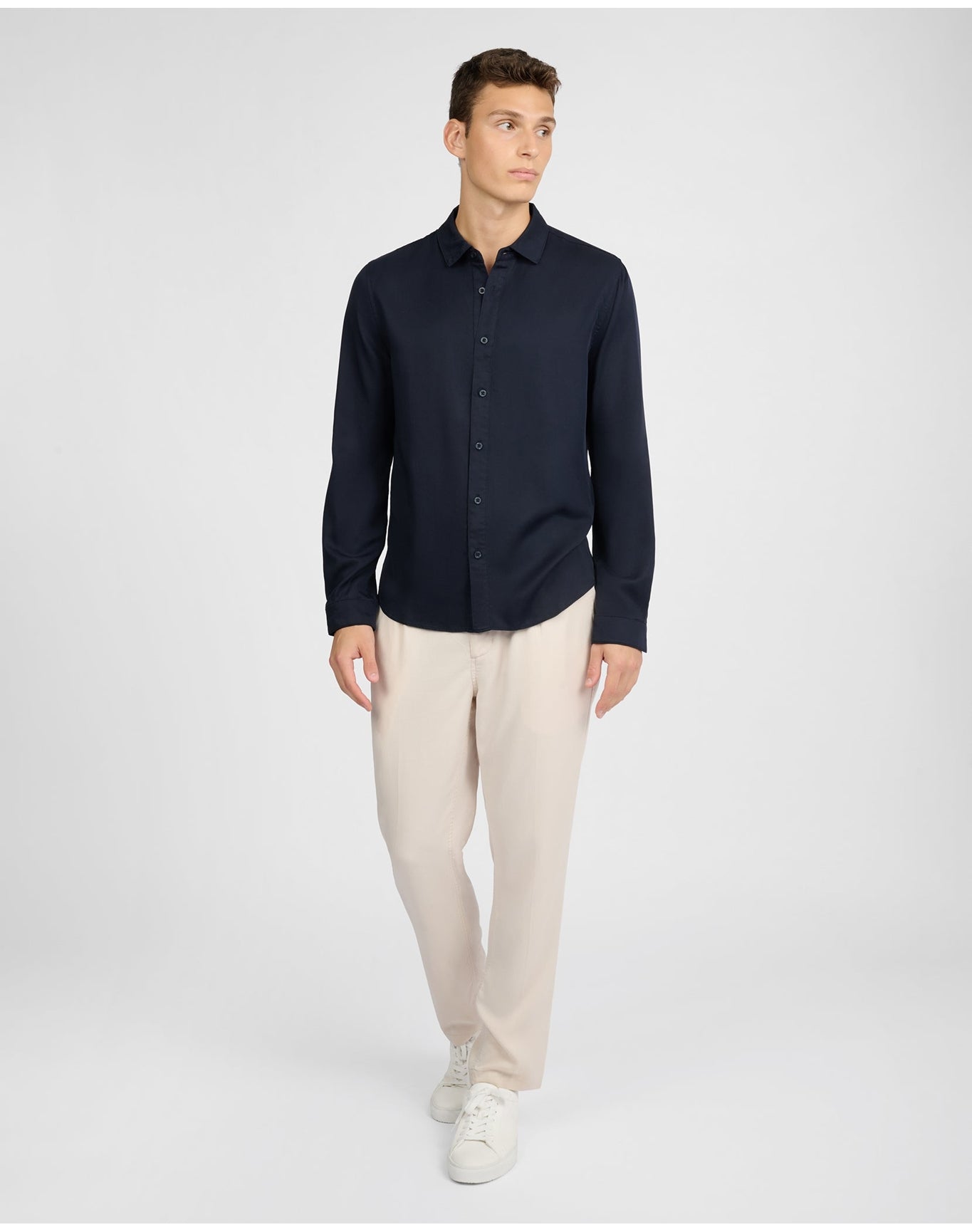 Men | Lyocell Long Sleeve Shirt | Midnight