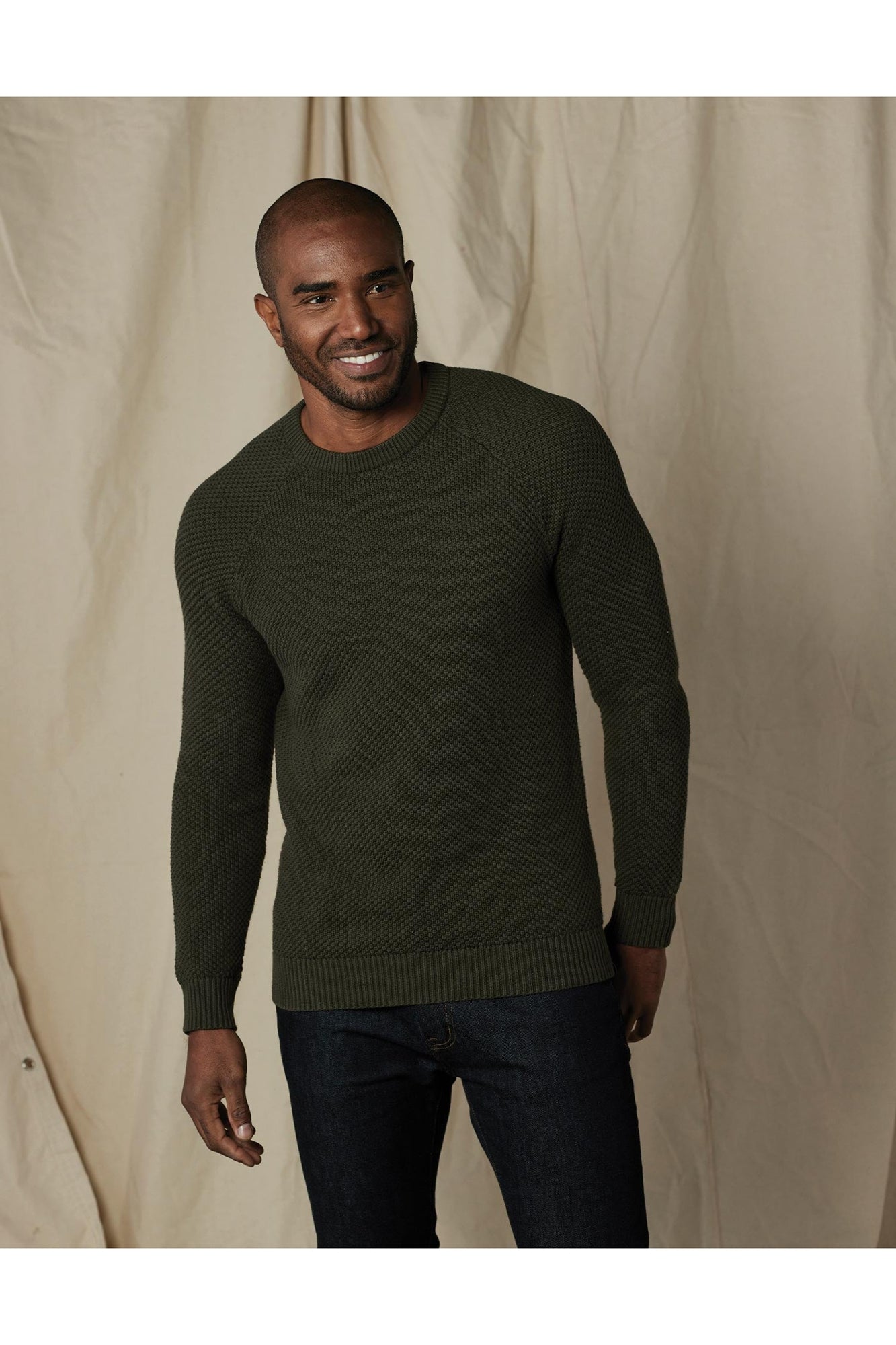 Men | Moss Stitch Crew | Oakmoss