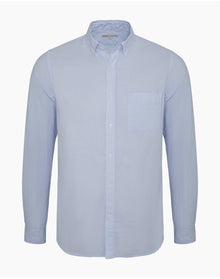 Men | Oxford Long Sleeve Button Down Shirt | Light Blue x White