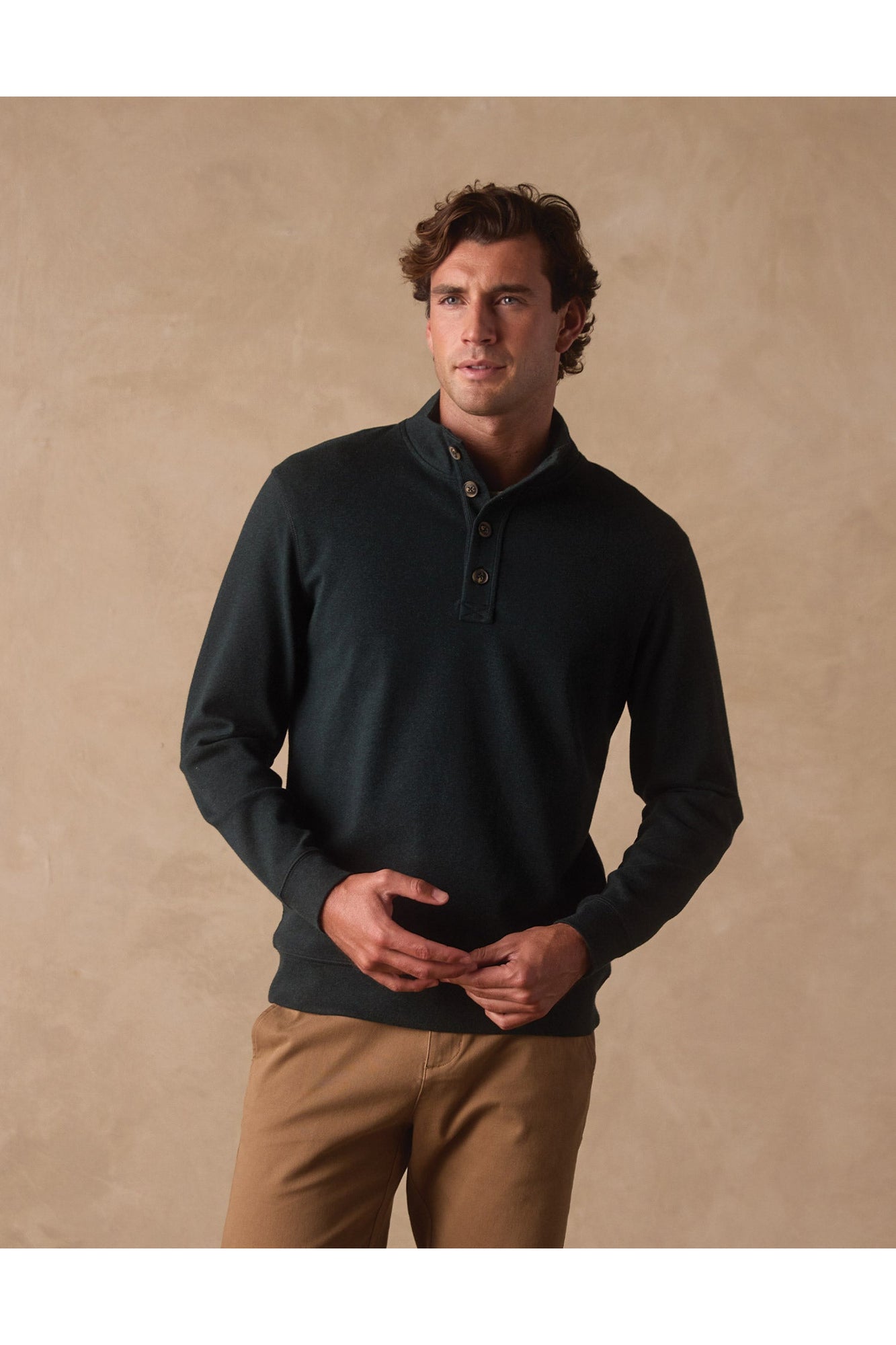Men | Puremeso Button Popover | Emerald