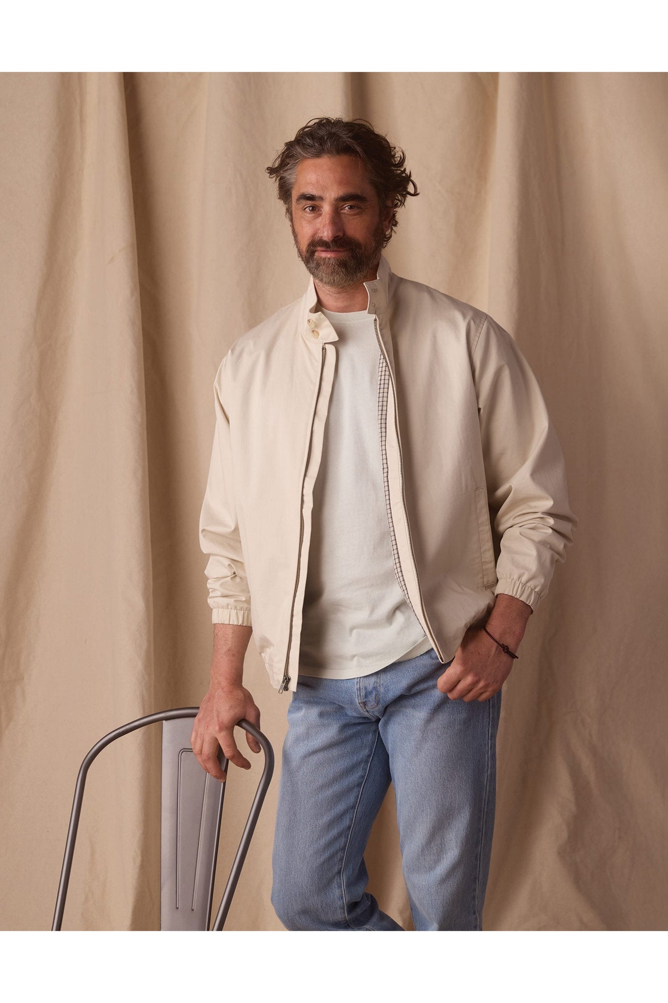 Men | The Harrington Jacket | Light Khaki