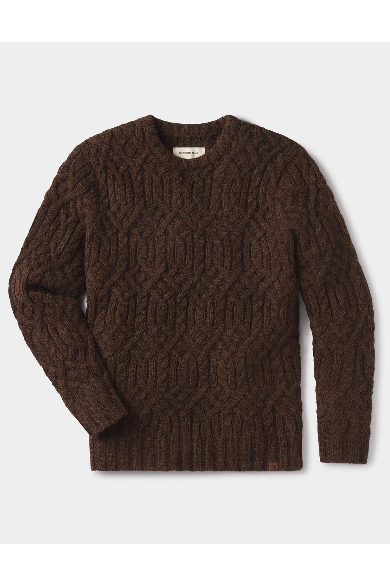 Men | Trellis Cable Pullover | Dark Brown