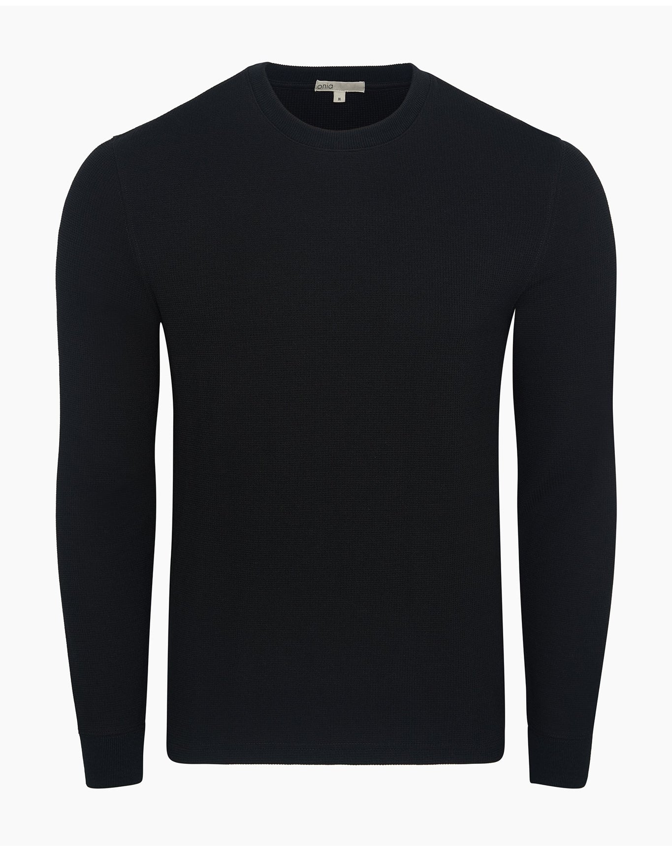 Men | Waffle Crewneck Sweater | Black