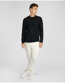 Men | Waffle Crewneck Sweater | Black