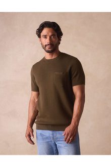 Men | Waffle Knit Sweater Tee | Olive