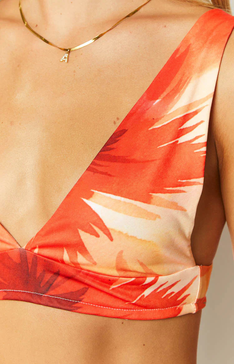 Mesa Floral Print Crop Top | White