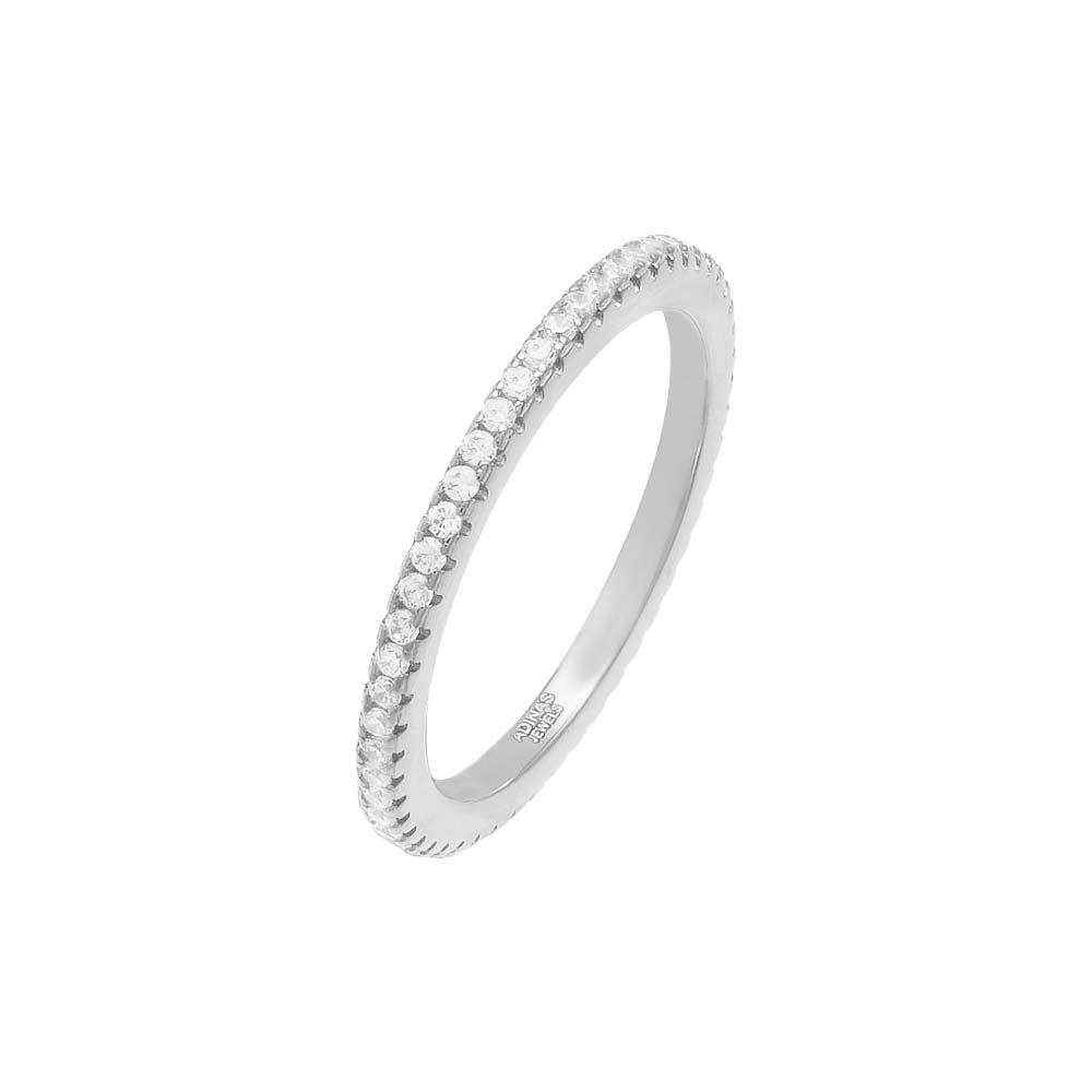 Silver / 5 Micro Pav√© Eternity Band - Adina's Jewels
