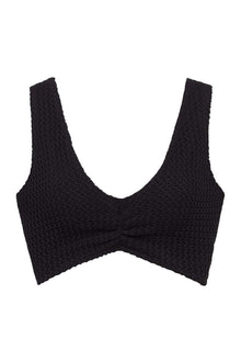 Kim Variation Bikini Top | Black Crochet