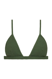 Hunter Triangle Bikini Top | Olive Micro Scrunch