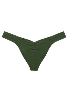 Added Coverage Uno Bikini Bottom | Olive Micro Scrunch