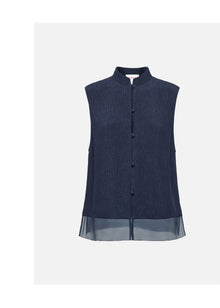 Mulberry Silk Vest | Navy